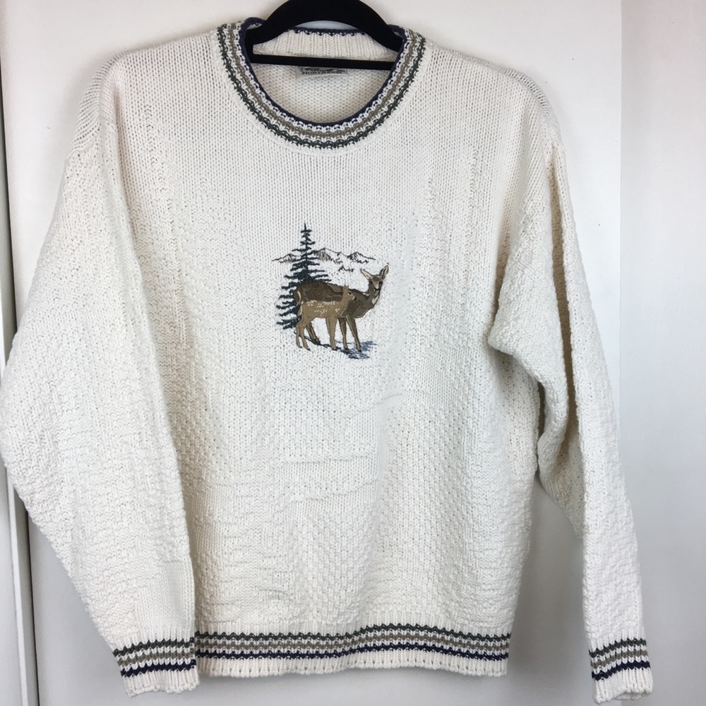Vintage 90s Deer Sweater Sz M|Northern Reflections